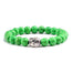 Bracelet Bouddha<br> Turquoise naturelle - Vert Argent