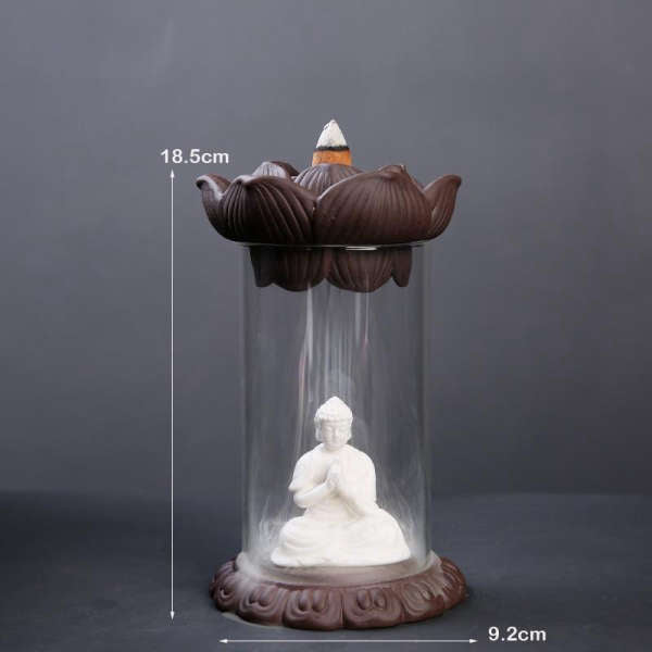 Porte Encens Bouddha<br> Lotus en verre - [variant_title]