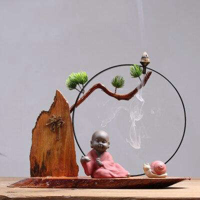 Porte Encens Bouddha<br> Caricature Bouddha Cercle Sacré - Rouge