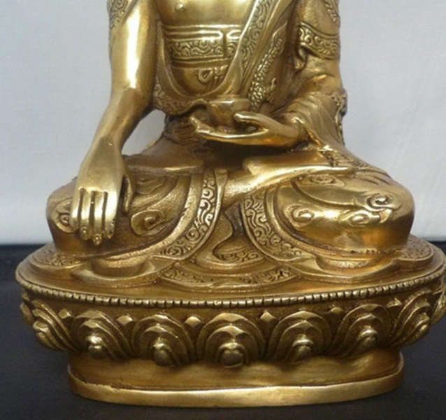 Statue Bouddha assis<br> appel à la terre en bronze - [variant_title]