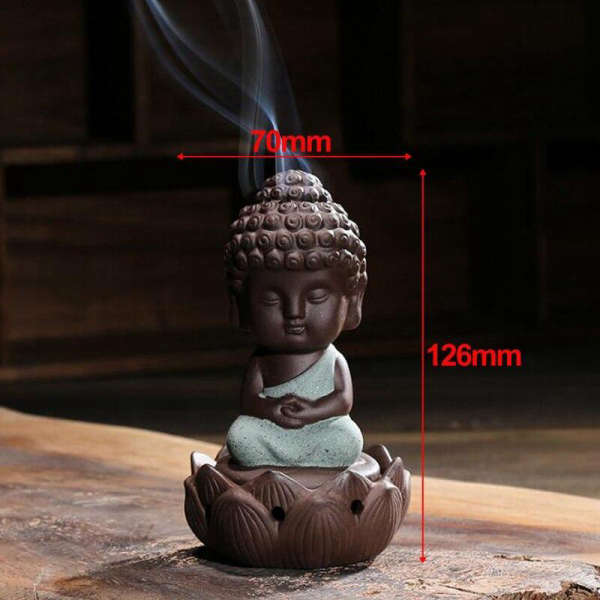 Porte Encens Bouddha<br> Fleur de Lotus Moine Bouddhiste - [variant_title]