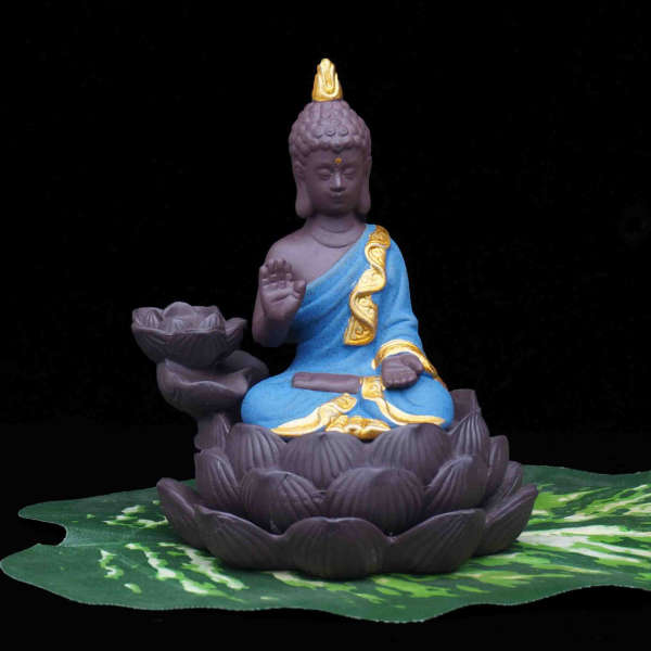 Porte Encens Bouddha<br> Bouddha Protecteur - Bleu