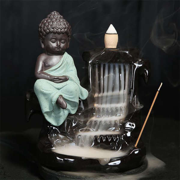 Porte Encens Bouddha<br> Amitabha cascade - Vert