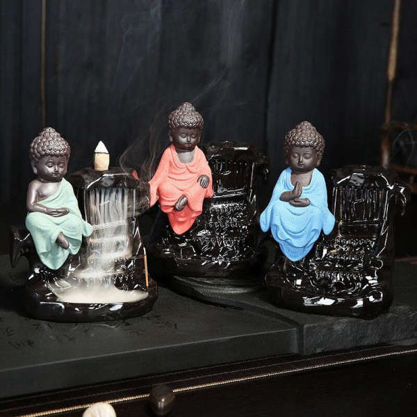 Porte Encens Bouddha Amitabha cascade