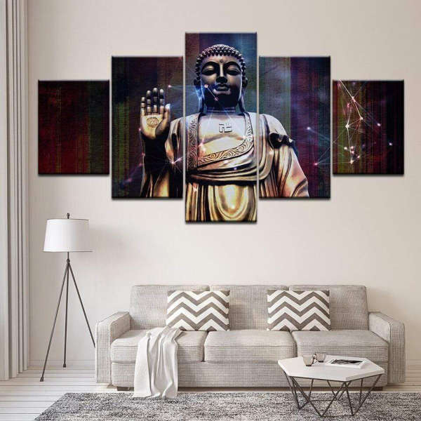 Tableau Bouddha<br> Mudra de la bravoure - [variant_title]