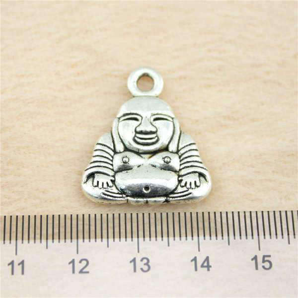Pendentif Bouddha argent<br> Bouddha rieur (lot de 3pcs) - [variant_title]