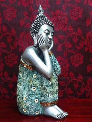 Statue Bouddha<br> assis au repos - Pensif