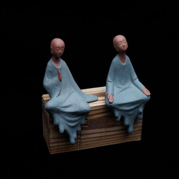 Statue Bouddha<br> moine Bouddhiste rebord étagère - [variant_title]