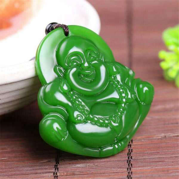 Pendentif Bouddha<br> Jade naturelle Bouddha Rieur - [variant_title]