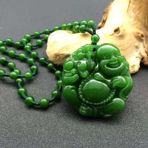 Pendentif Bouddha<br> Jade Bouddha Rieur - [variant_title]