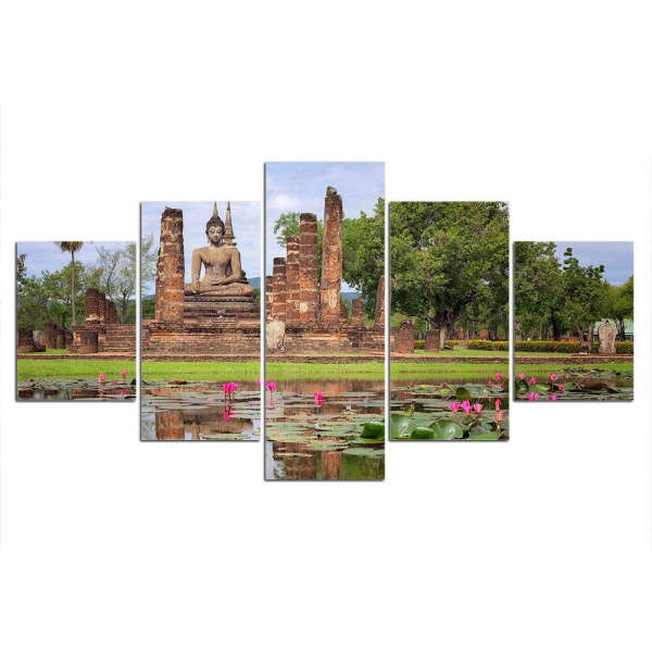 Tableau Bouddha<br> appel de la terre nénuphars - [variant_title]