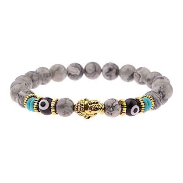 Bracelet Bouddha<br> Obsidienne Mauvais œil - 8
