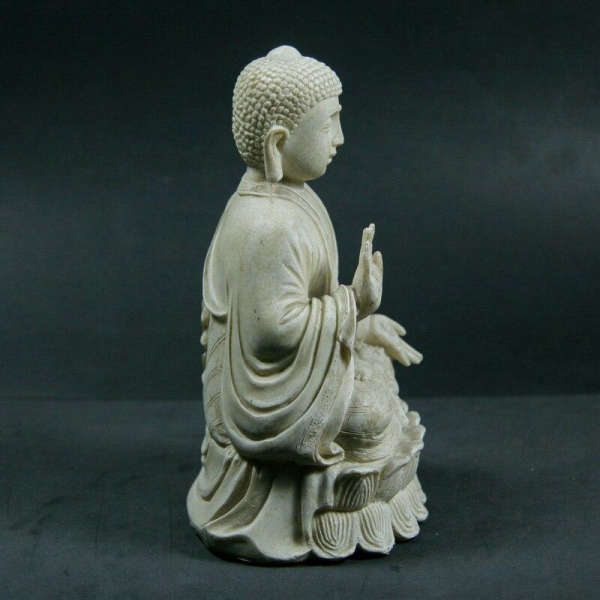 Statue Bouddha<br> de protection assis fleur de lotus - [variant_title]