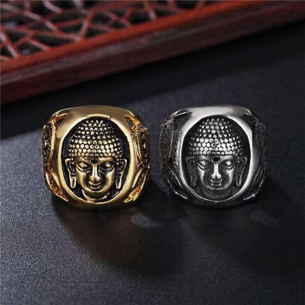 Bague Bouddha<br> Tête du Bouddha gravé Or ou Argent - [variant_title]