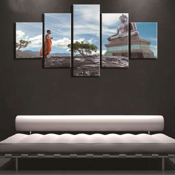 Tableau Bouddha<br> Moine Bouddhiste Statue du Bouddha - [variant_title]