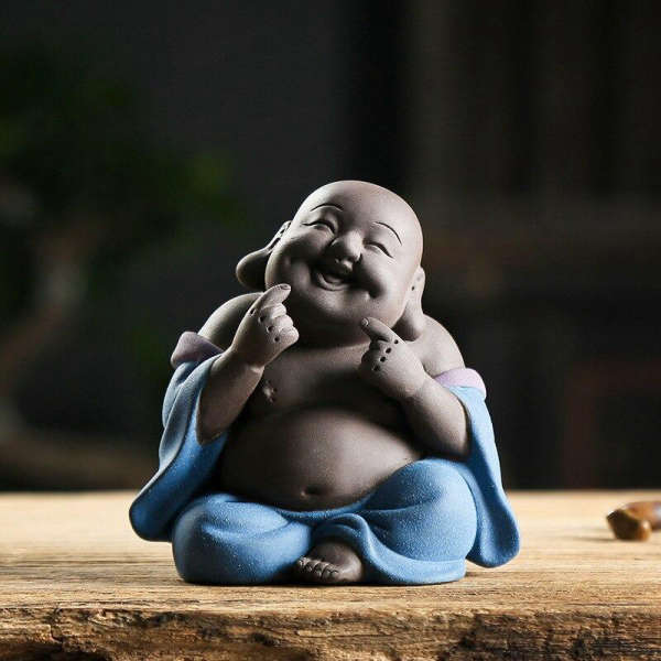 Statue Bouddha rieur<br> Violet ou Bleu - [variant_title]