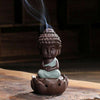 Porte Encens Bouddha<br> Fleur de Lotus Moine Bouddhiste - Bleu