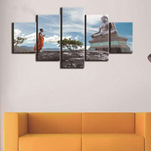 Tableau Bouddha<br> Moine Bouddhiste Statue du Bouddha - [variant_title]