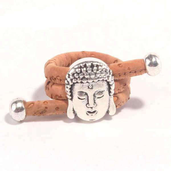 Bague Bouddha<br> Tête du Bouddha liège naturel - [variant_title]