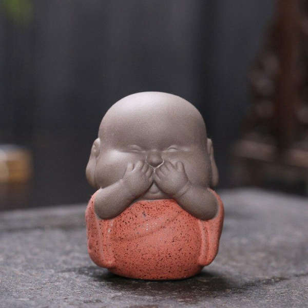 Statue Bouddha<br> de sagesse en céramique - Rouge