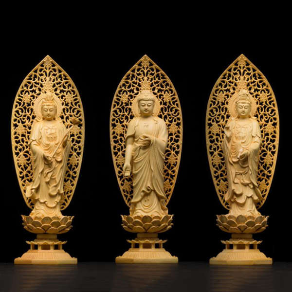 Statue Bouddha<br> AMITABHA debout bois - [variant_title]