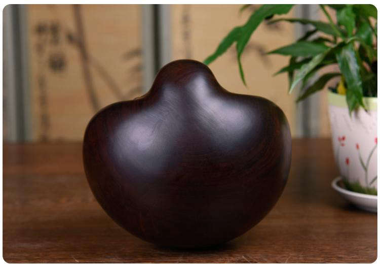 Statue Bouddha rieur<br> rond en bois de santal - [variant_title]