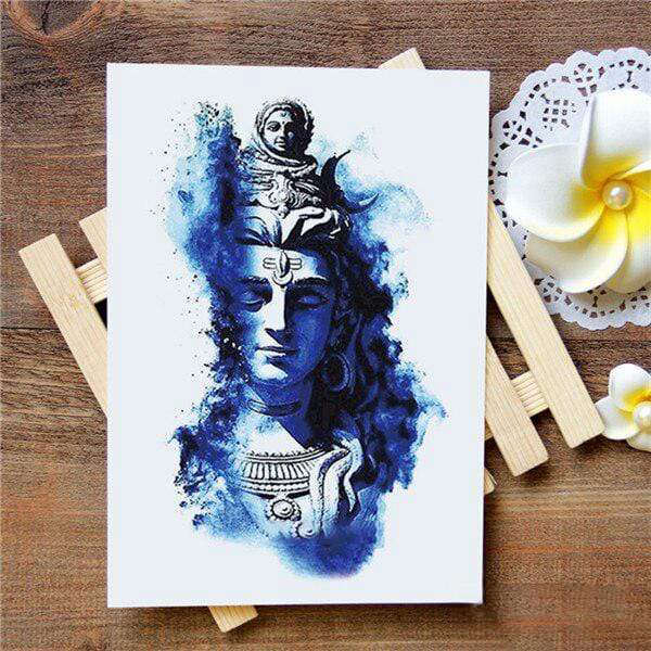 Tatouage Bouddha<br> Statue de Bouddha Bleu - [variant_title]