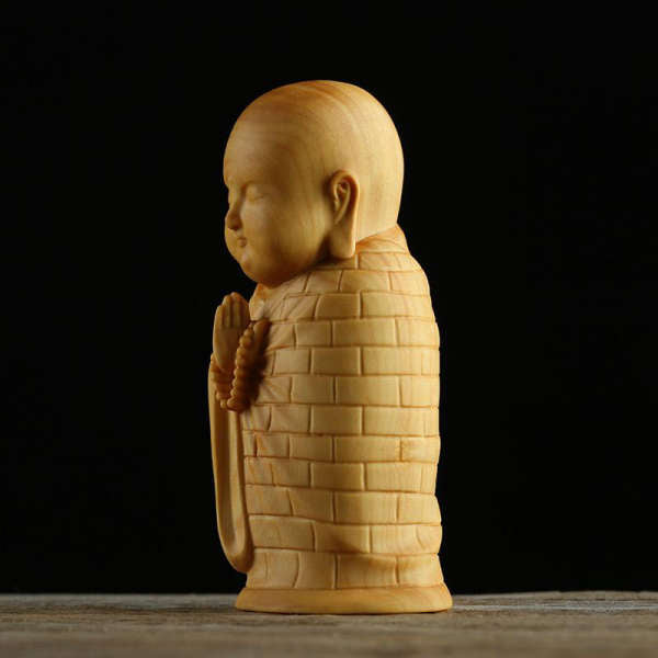 Statue Bouddha<br> Moine Bouddhiste debout Bois - [variant_title]