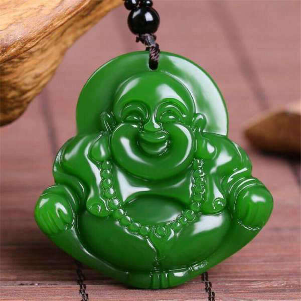Pendentif Bouddha<br> Jade naturelle Bouddha Rieur - [variant_title]