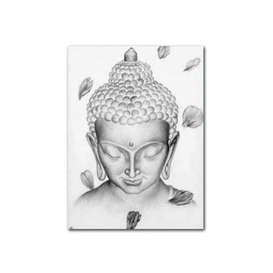 Tableau Bouddha<br> Gris Moderne - 15x20cm