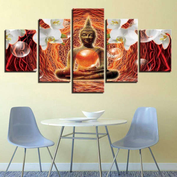 Tableau Bouddha<br> Bouddha méditation Orchidée Blanche - [variant_title]