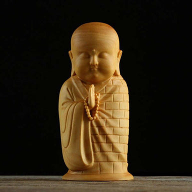 Statue Bouddha<br> Moine Bouddhiste debout Bois - [variant_title]