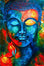 Tableau Bouddha<br> Art Abstrait Visage du Bouddha - 20x30cm