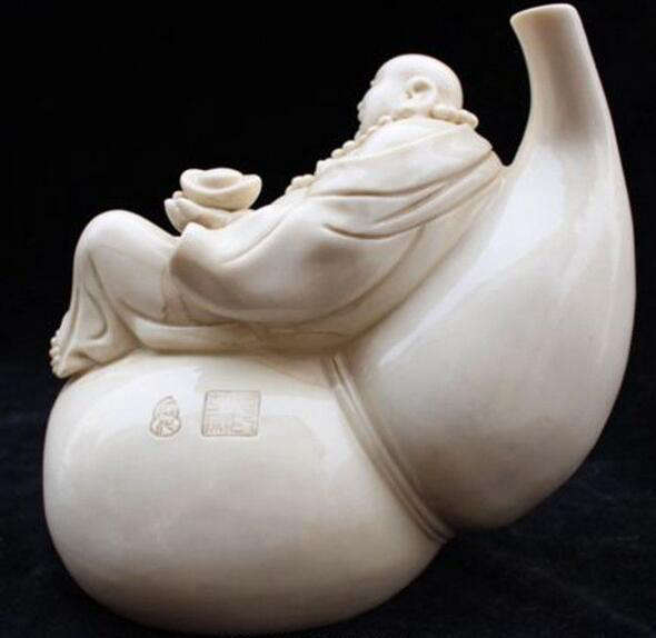 Statue Bouddha porcelaine<br>Bouddha rieur - [variant_title]