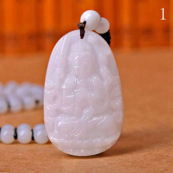 Pendentif Bouddha<br> Jade Blanc Guérisseur - 1