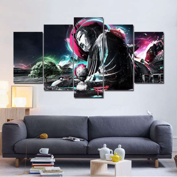 Tableau Bouddha<br> Shakyamuni moderne rose - [variant_title]