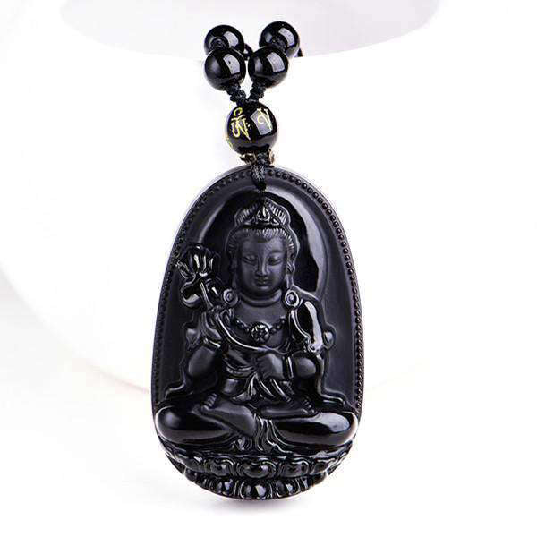 Pendentif Bouddha<br> Obsidienne noire - 8
