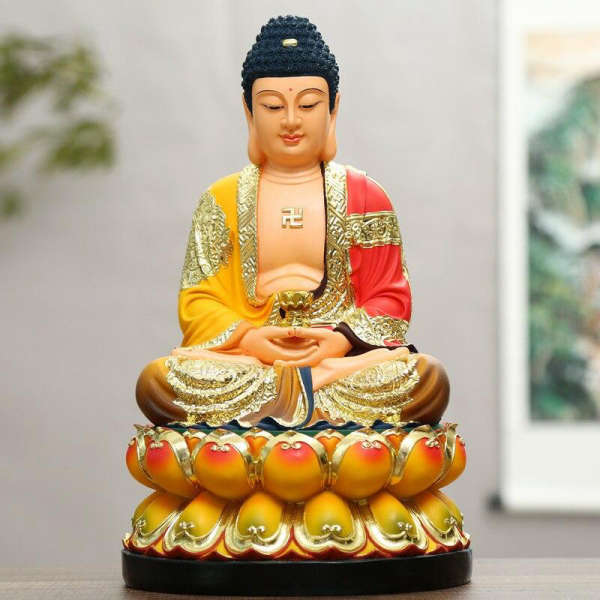Statue Bouddha<br> Shakyamuni assis lotus - [variant_title]
