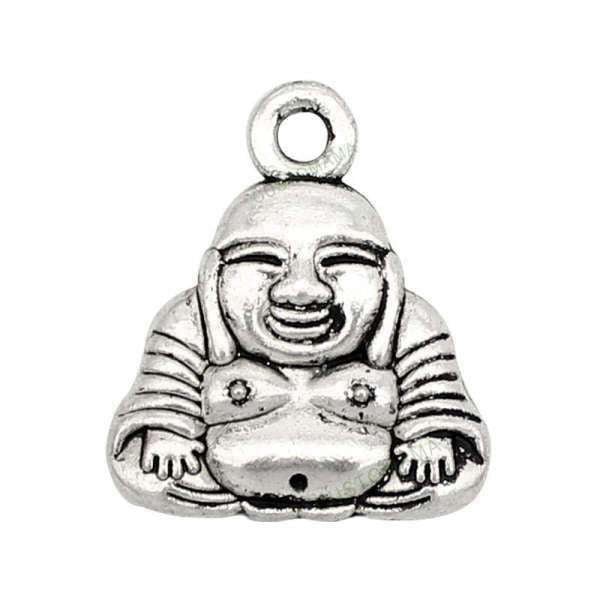 Pendentif Bouddha argent<br> Bouddha rieur (lot de 3pcs) - [variant_title]