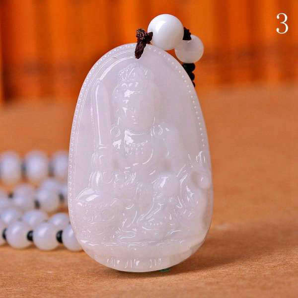 Pendentif Bouddha<br> Jade Blanc Guérisseur - 3