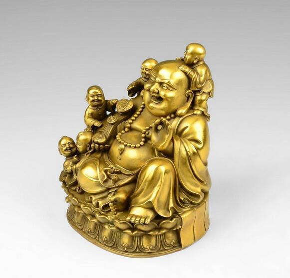 Statue Bouddha rieur<br> aux 5 enfants - [variant_title]