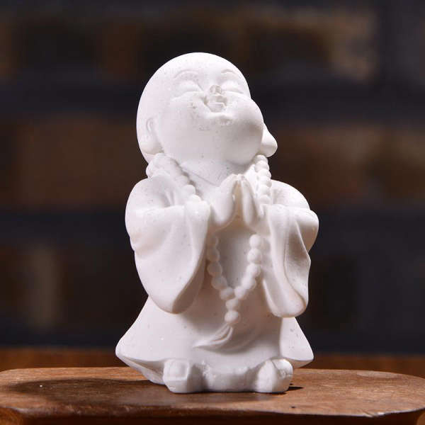 Statue Bouddha<br> Bouddha rieur prière - Pierre