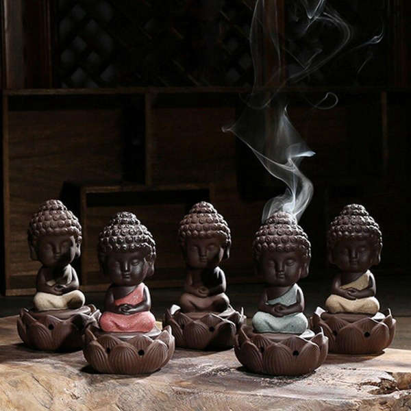 Porte Encens Fleur de Lotus Moine Bouddhiste | Univers Bouddha