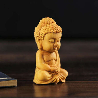 WOODEN STATUETTE BUDDHA Buddhism FIGURINE BOIS BOUDHA FIGURES SCULPTURE  STATUES