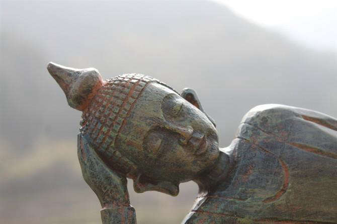 Statue Bouddha bois<br>Bouddha couché - [variant_title]