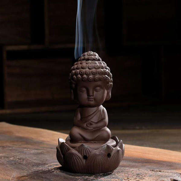 Porte Encens Bouddha<br> Fleur de Lotus Moine Bouddhiste - [variant_title]