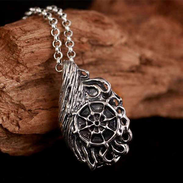 Pendentif Bouddha argent massif<br> Visage du Bouddha et du Diable - [variant_title]