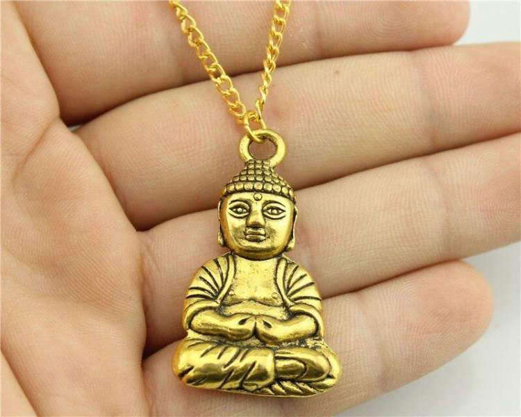 Pendentif Bouddha Or<br> Position du Lotus - [variant_title]