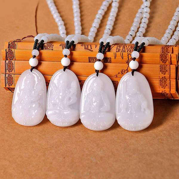 Pendentif Bouddha<br> Jade Blanc Guérisseur - [variant_title]