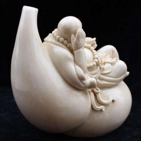 Statue Bouddha porcelaine<br>Bouddha rieur - [variant_title]